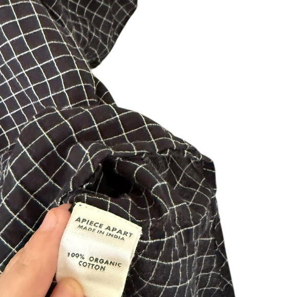 Apiece Apart Los Altos Top in Black/Cream Checks - Picture 4 of 7